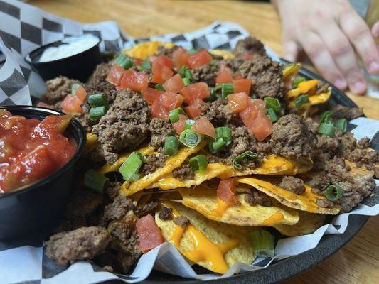 Loaded nachos with beef