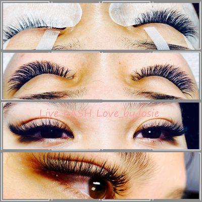 Hybrid--eyelash extensions