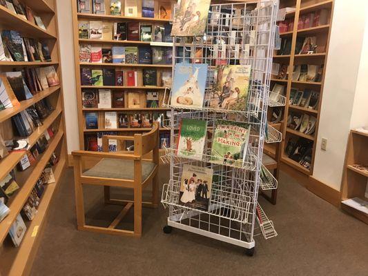 The book area of the gift shop