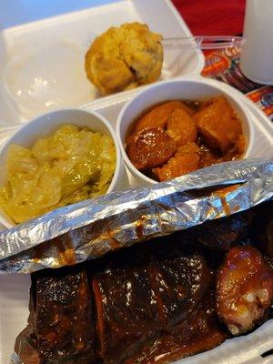 Rib Tips, Cabbage, and Yams