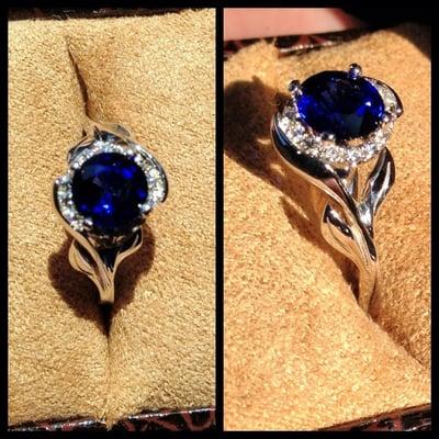 Mark Schneider Design setting with an incredible sapphire!