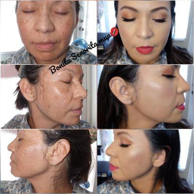 Quinceanera Beautiful Mom make-up application