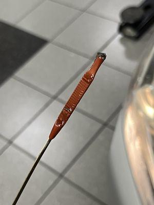 Silicone on the dipstick from the careless reseal