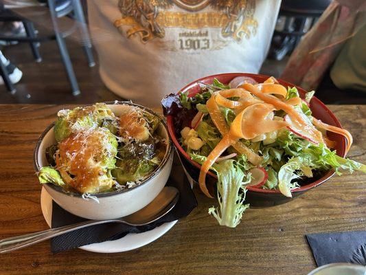 Salad and Brussels Sprouts