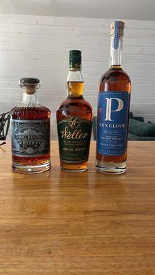 Samuel Maverick Barrel Proof Straight Bourbon Whiskey, Weller Special Reserve, Penelope Architect