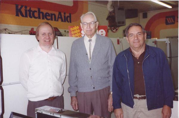 Previous owners, left & right, with Original Owner, Charlie Christie, middle.  1983