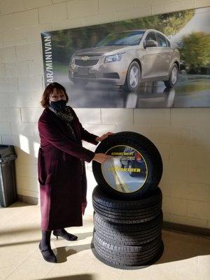 Keeping it LOCAL,  buying new Goodyear Max life tires at Just Tires in DesPlaines on Oakton Street.