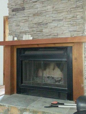 Old wood burning fireplace