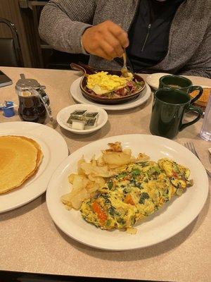 Vegetarian omelette, Country Skillet yum !!