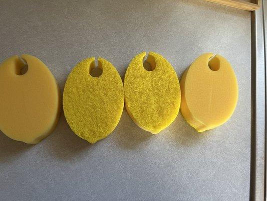 Lemon shaped sponges