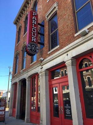 Exterior of Parlour New Albany, across from Schmitt Furniture.