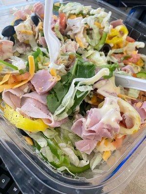 Turkey ham chef salad