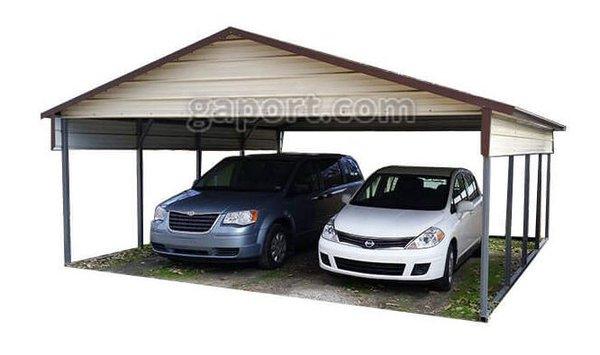 20x21x7 two car metal carport