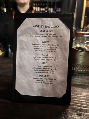 Wine list