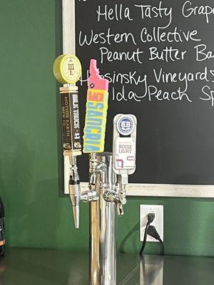 Local beers on tap