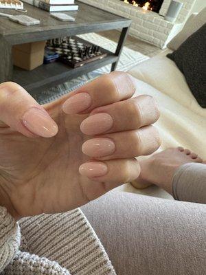 Oval dip nails by Lisa