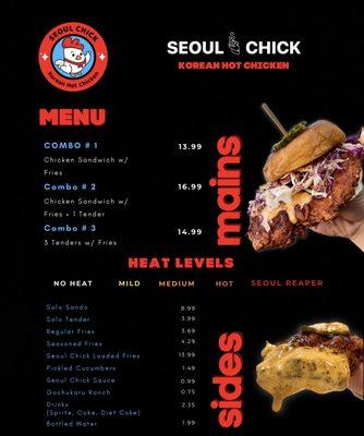 Seoul Chick Menu