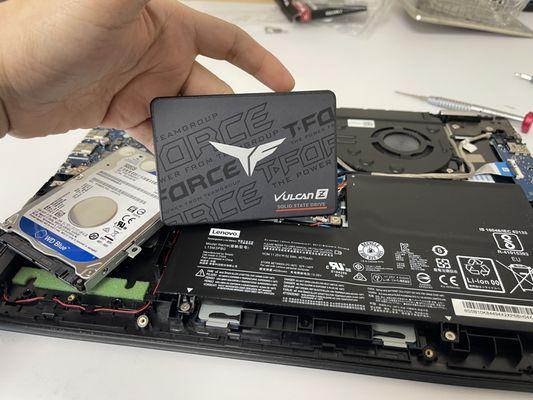 you have your computer with the old hard drive, give it a second life with ssd