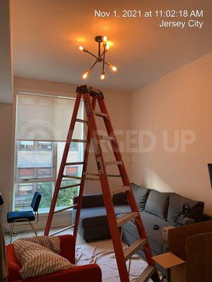 Residential Lighting install Jersey City -LED Light installed by Charged Up Electric.