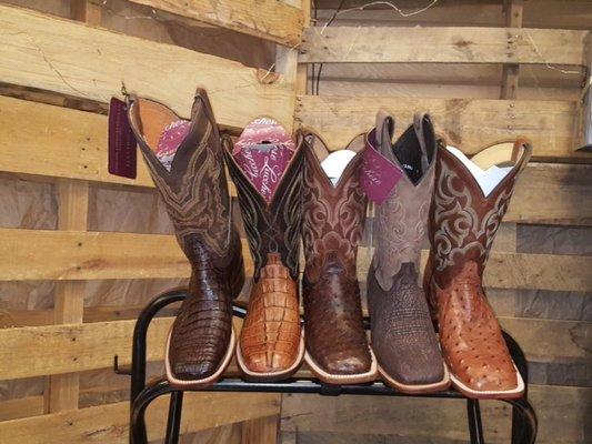 Just a few of our good looking exotics boots you will find at The Cowboy Shop!  West GA's largest selection of boots!