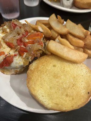 Burger with ghost pepper cheese