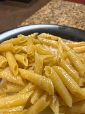 Delicious pasta...simple with oil and garlic.