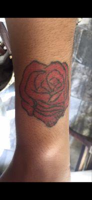 BEFORE AND AFTER ROSE TATTOO