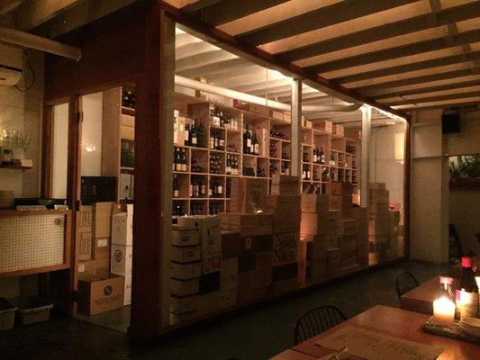 Wine cellar.