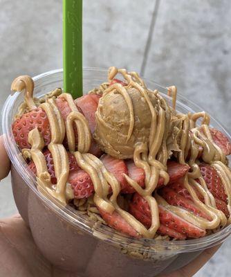 Bowl covered in peanut butter containing Partially Hydrogenated GMO Cotton Seed Oil