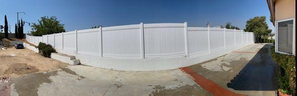 Vinyl installed on top of block wall