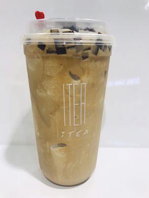 Cappuccino coffee slush with coffee jelly