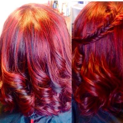 Red hot highlights done by Amaya