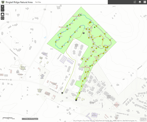 Ringtail Ridge Natural Area map showing location surrounding Dakota Ranch apartments