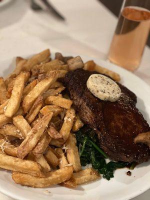 Ribeye and truffle fries