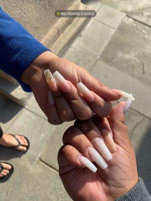 Powder acrylic nails