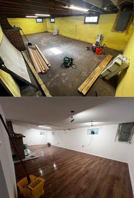 Making an unfinished basement a fun living space