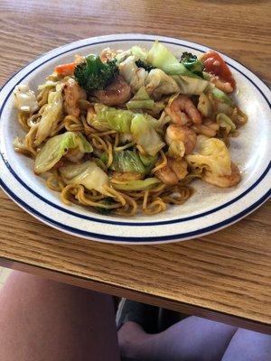 Shrimp Teriyaki with Yakisoba noodles.  Yum!