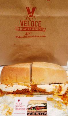 Eggplant Parmesan Submarine Sandwich $16.00 (06/21/24). @VeloceSandwiches #JerseyCity #Sandwiches #Salads #Wraps #FoodPorn