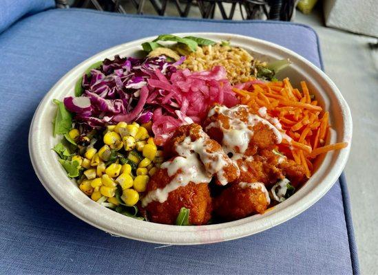 Buffalo Ranch Crispy Chicken Bowl (no tomatoes)