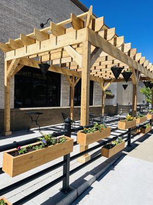 Our newly built patio and pergola for customers to enjoy in the spring and summer.