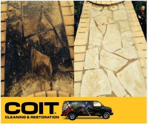 The COIT Difference:Outdoor Stone Paver cleaning