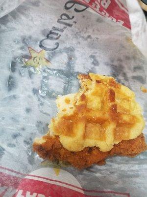 Tastey but the waffle is crumbly and sorta bland.  Ordering the hot honey on the side made it way better. (Not pictured)