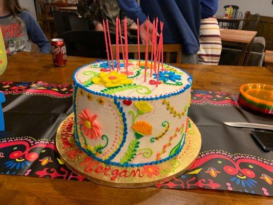 Chocolate birthday cake. Just brought in a few Pinterest pics and this is their design!