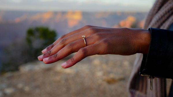 Engagement ring with Grand Canyon in the background. :)