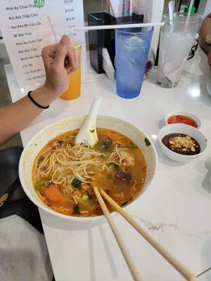 Pho crab rice noodle soup