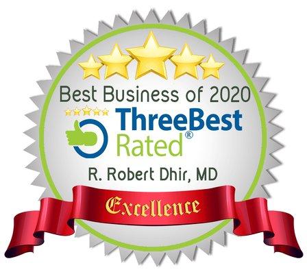 Three Best Rated recognizes Dr. Dhir's Clinical excellence.