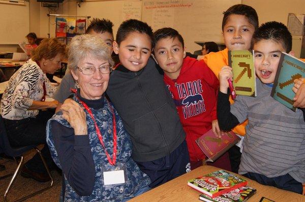 A great volunteer tutoring local children at Homework Help Club.