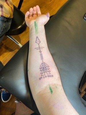 Line Work! Arrow Tattoo