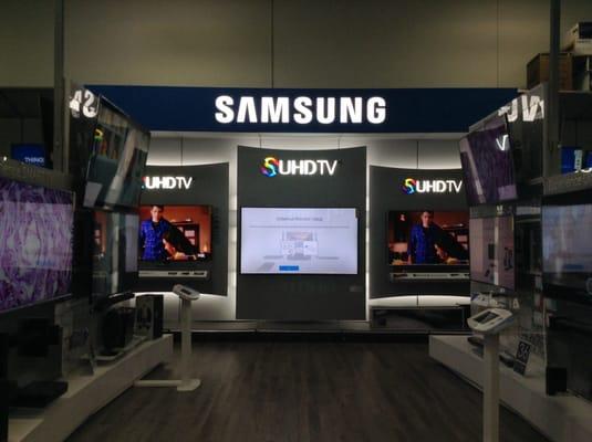 New HD TV's by Samsung. So bright in this area.