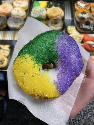 Mardi Gras donut